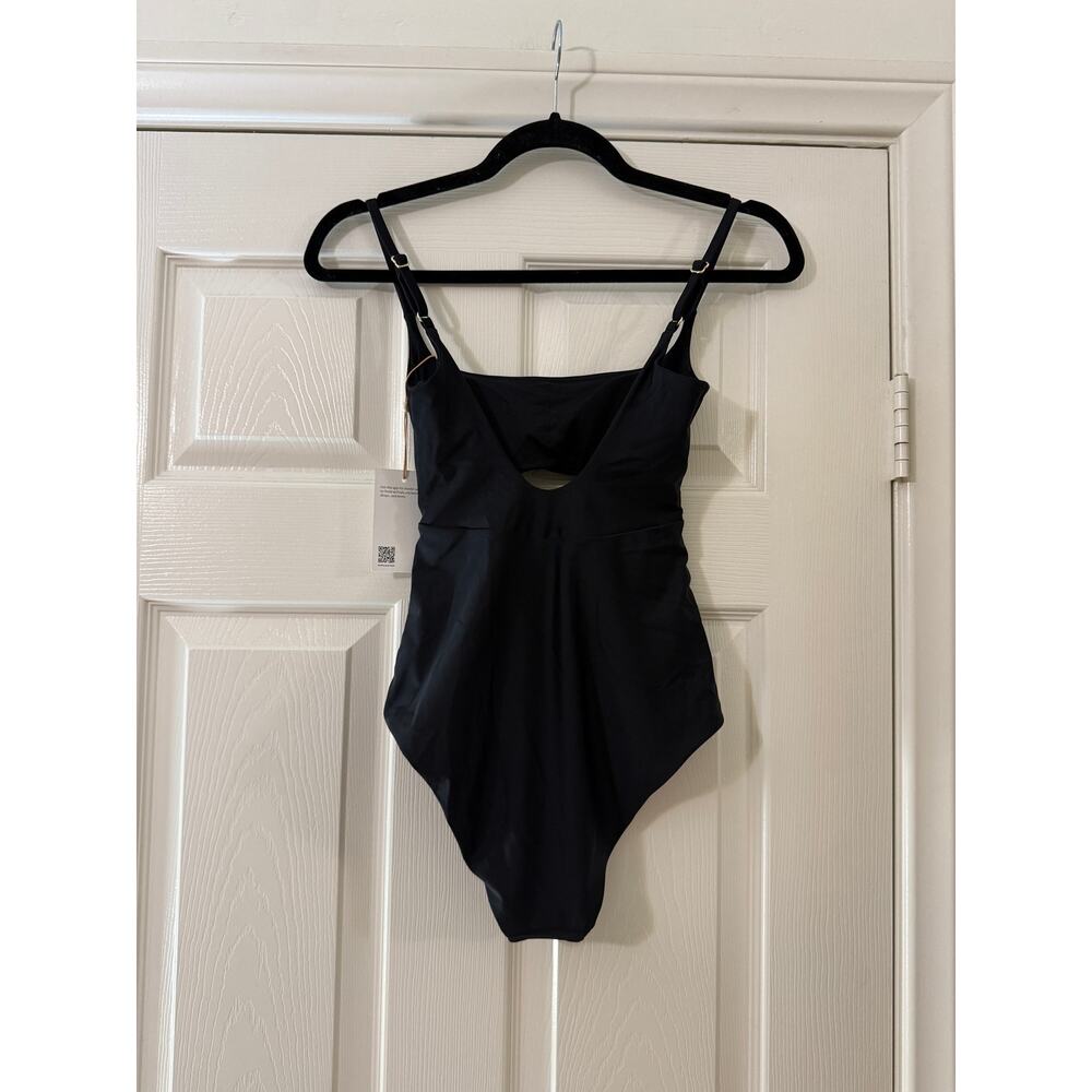 quince italian cut-out one-piece swimsuit in black, women size x-small xs - Picture 4 of 6